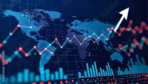 Global Growth Chart Showing Upward Trend


