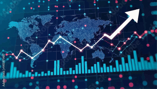 Global Growth Chart Showing Upward Trend

