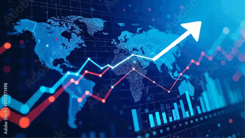 Global Growth Chart Showing Upward Trend

