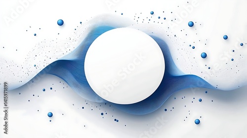 Futuristic Digital Technology Circle, Futuristic digital technology circle with glowing blue elements on a white background
