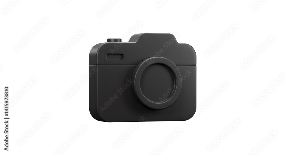 Fototapeta premium Stylized Black Camera Icon Photography Symbol on White