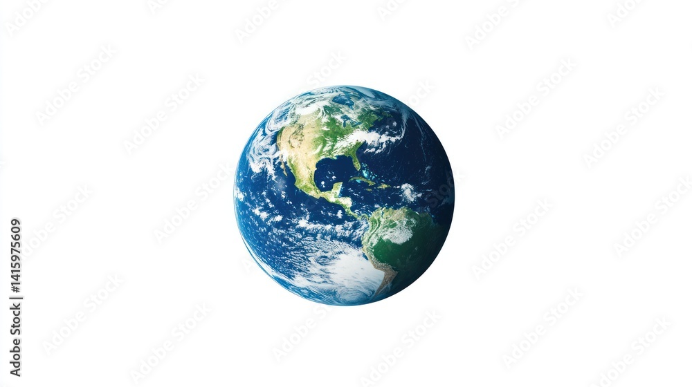 Earth globe, isolated on white background, realistic view Earth globe, isolated on white background, realistic view