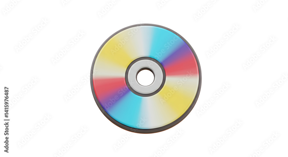Isolated Compact Disc with Colorful Radial Pattern on White Isolated Compact Disc with Colorful Radial Pattern on White