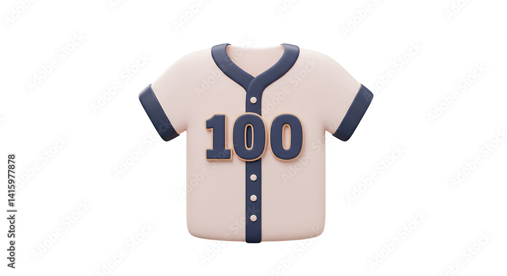Cartoon Baseball Jersey With Number 100 on Isolated Background Cartoon Baseball Jersey With Number 100 on Isolated Background
