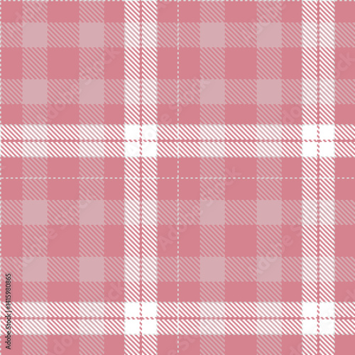 Vibrant dusty pink Tartan patterns fabric texture. Traditional Classic light grey Seamless Tartan