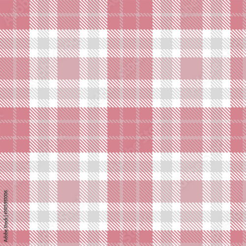 Wallpaper Mural Traditional Seamless Tartan featuring Deep white and Light dusty pink Fabric Design Torontodigital.ca