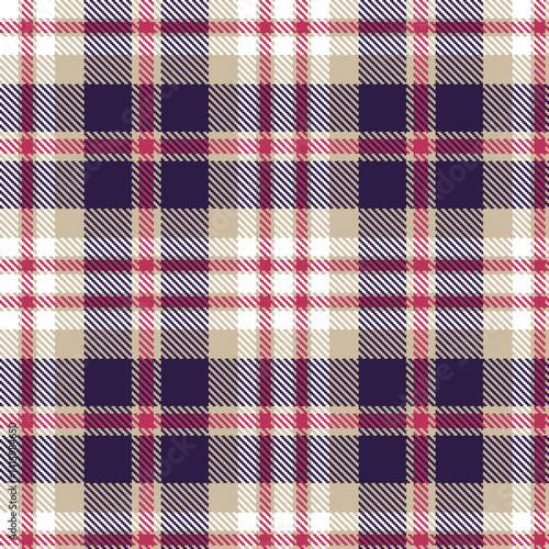 Traditional Seamless Tartan featuring Warm putty and Vibrant white Fabric Design