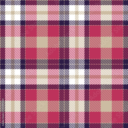 Iridescent putty and Highland very dark purple Seamless Tartan Fabric Design
