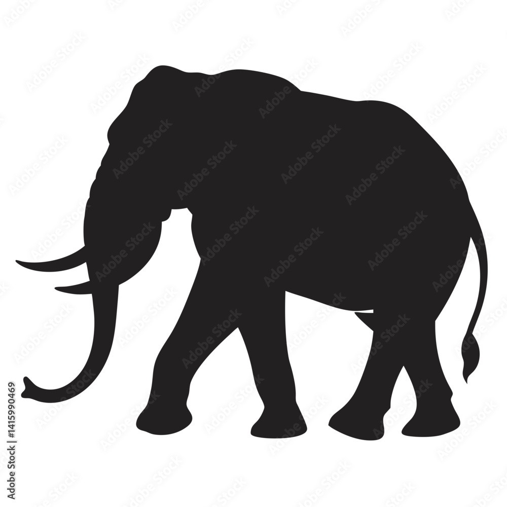 Fototapeta premium Elephant Silhouette vector Illustration