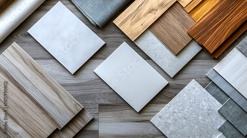Interior design flooring samples