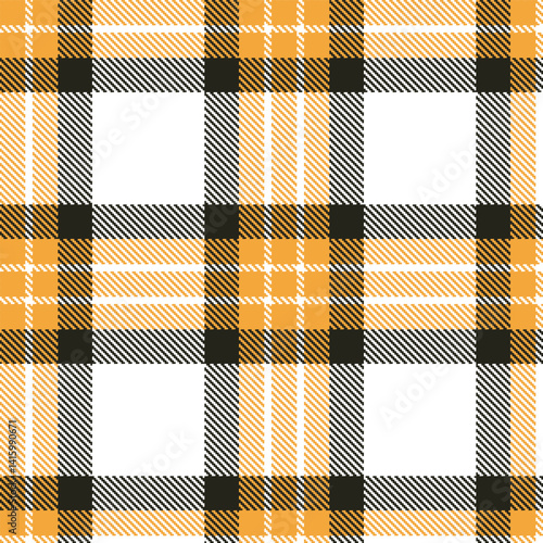 Traditional Seamless Tartan featuring Vintage butterscotch and Smoky white Fabric Design