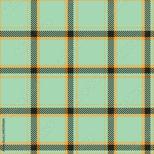Sandy butterscotch Tartan patterns fabric texture. Traditional Dark hospital green Seamless Tartan