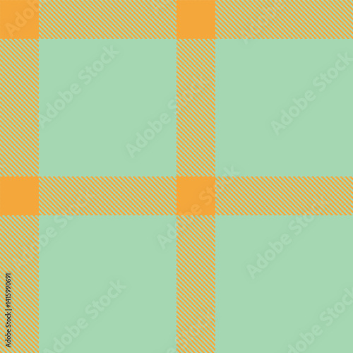 Traditional Pastel butterscotch & Pale hospital green Seamless Tartan Fabric Design