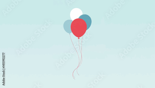 Vector illustration of colorful balloons floating against a pastel background  