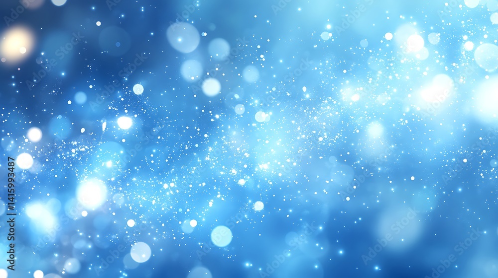 Abstract Blue Bokeh Background with Sparkling Light Effects Abstract Blue Bokeh Background with Sparkling Light Effects