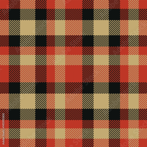 Wallpaper Mural Autumn rusty red Seamless Tartan with Deep almost black accents Fabric Design Torontodigital.ca