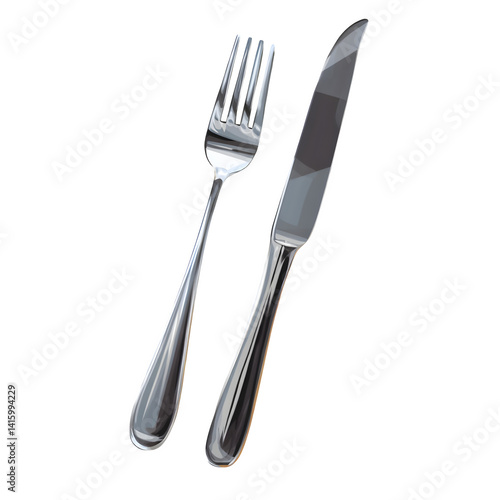 Panel kuchenny z motywem Elegant Silverware Set Fork Knife Cutlery Restaurant Dinnerware Tableware Design