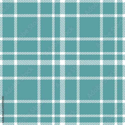 Metallic white and Metallic dull teal Seamless Tartan Fabric Design