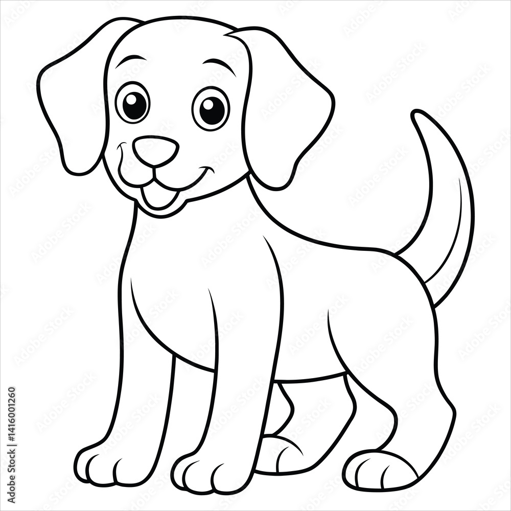 Fototapeta premium Dog Coloring Page for Kids