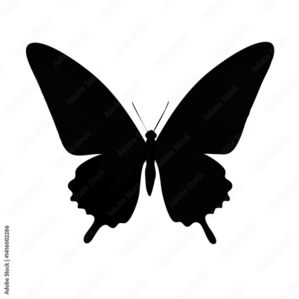 butterfly silhouette on white background vector design