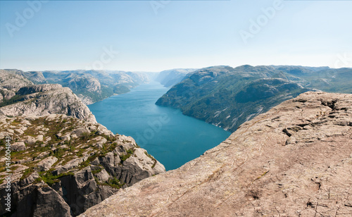 Edge of the cliff in Norway. Preikestolen