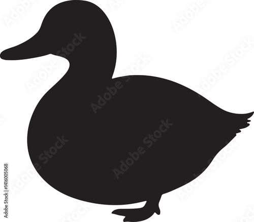 Duck Silhouette – Minimal Vector Illustration on White Background