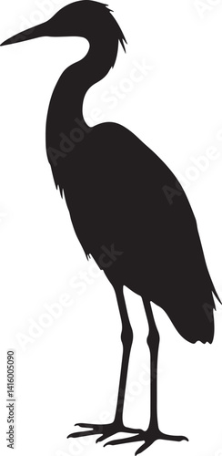 Egret Silhouette – Minimal Vector Illustration on White Background