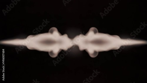 Abstract smoke pattern with symmetrical design on black background  
