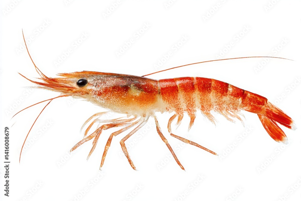 Isolated prawn close up studio shot on white background Isolated prawn close up studio shot on white background