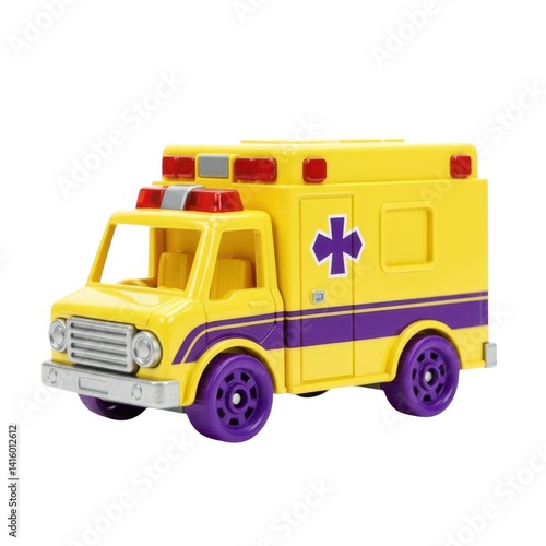 Wallpaper Mural Yellow toy ambulance vehicle isolated on white background Torontodigital.ca