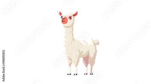 Professional cute cartoon lama alpaca illustration for kids' books and merchandise