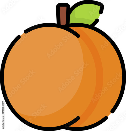 apricot illustration on a white background   