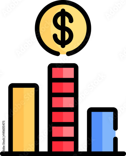 bar chart illustration on a white background    