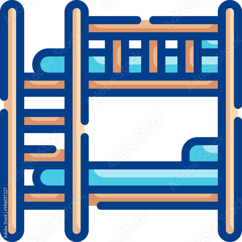 bunk bed illustration on a white background 