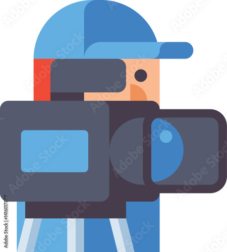 camera operator illustration on a white background     