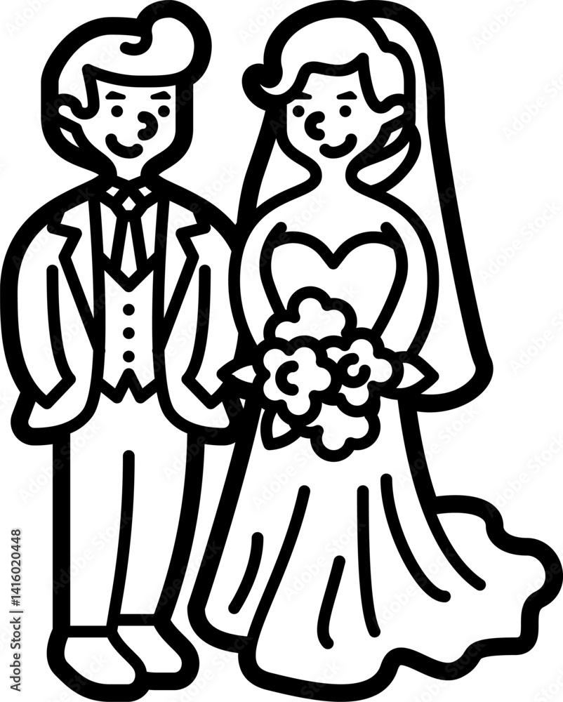 Fototapeta premium couple illustration on a white background 