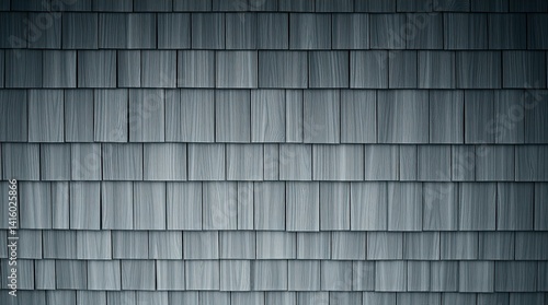 Wallpaper Mural Grey wooden shingles arranged in neat rows cover an exterior providing a stylish texture and depth under daylight conditions enhancing the overall aesthetic Torontodigital.ca