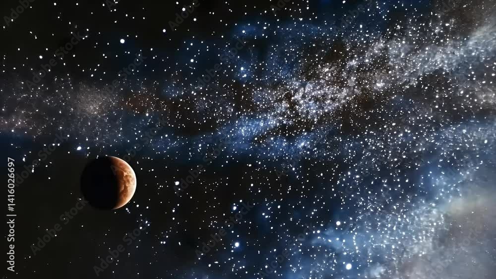Red Planet In A Starry Night Sky Red Planet In A Starry Night Sky