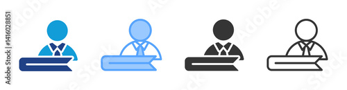 Profession icon set multiple style collection