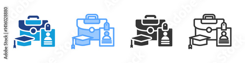 Internship icon set multiple style collection