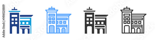 Company icon set multiple style collection