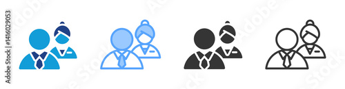 Assistant icon set multiple style collection