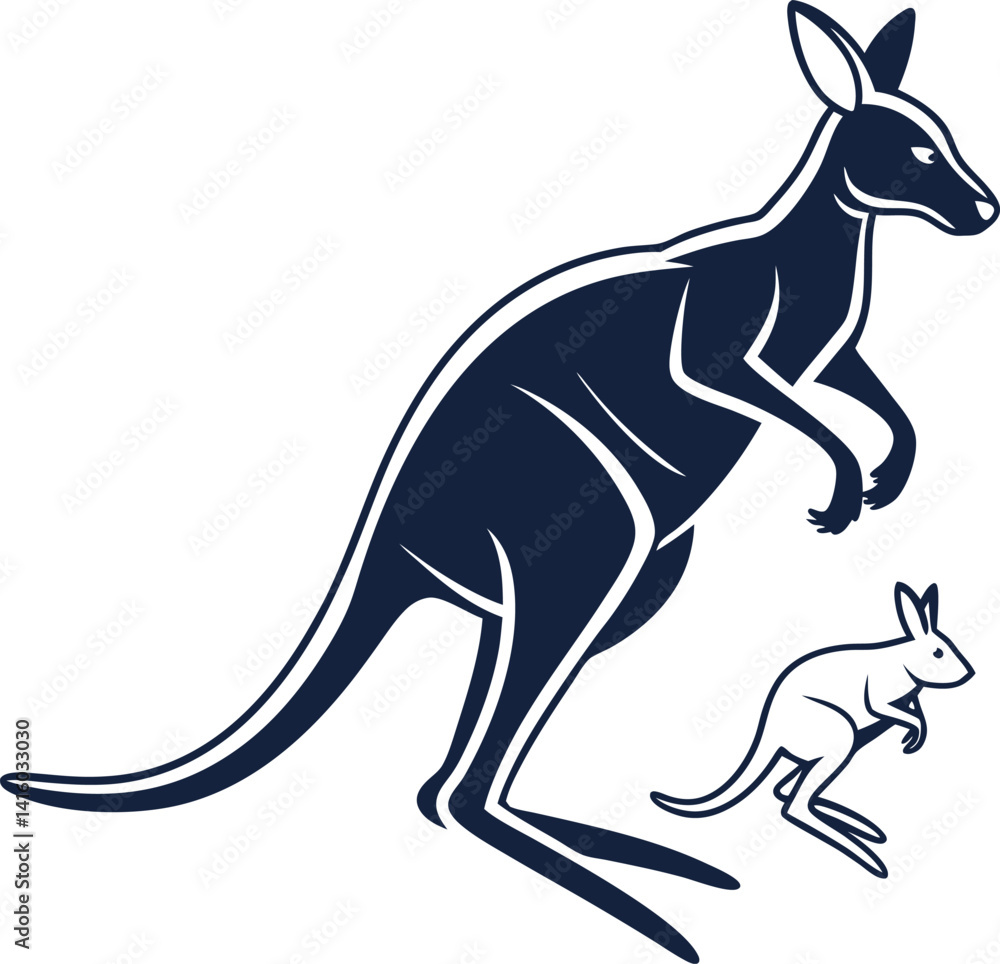 Obraz premium kangaroo vector illustration