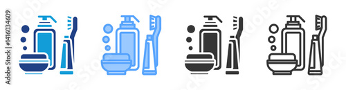 Toiletries icon set multiple style collection