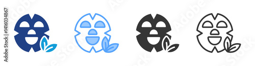 Facial Mask icon set multiple style collection