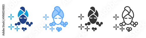 Facial Treatment icon set multiple style collection