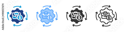 Business Model Blue Icon