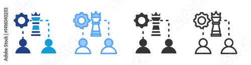Strategies Alliances icon set multiple style collection