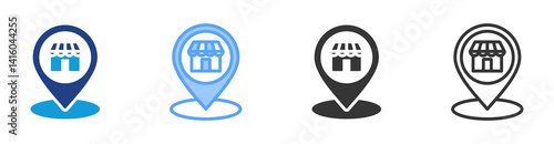 Address icon set multiple style collection
