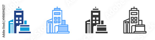 Company Name icon set multiple style collection